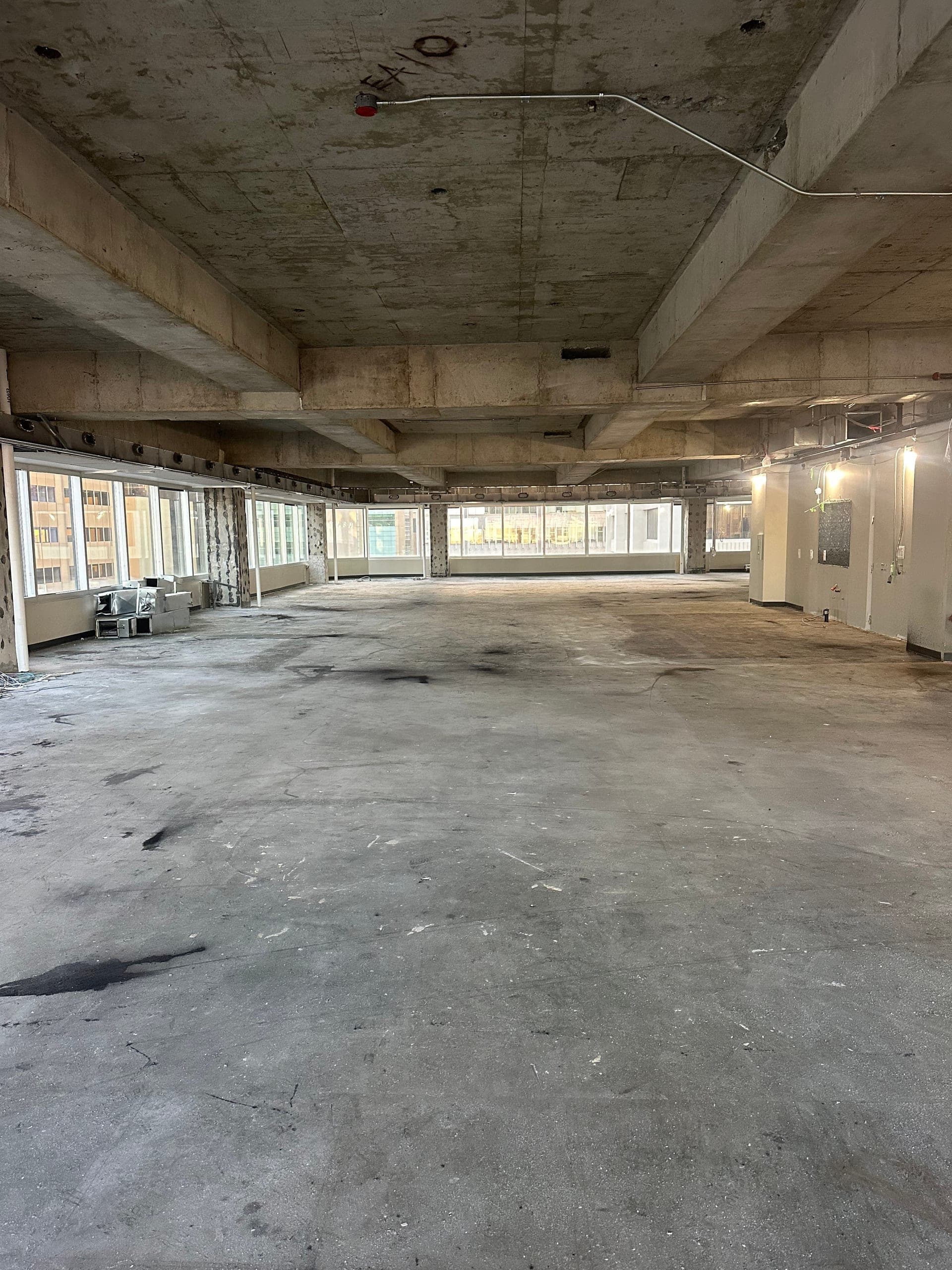 Office to residential conversion demolition on a downtown Calgary office floor plate