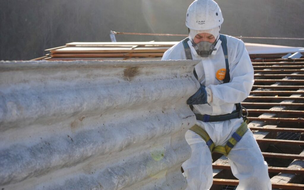 Asbestos Removal Expert in Protective Gear